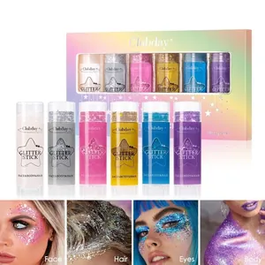 Juego de 6 barras de purpurina profesional para resaltar el maquillaje de cara y cuerpo