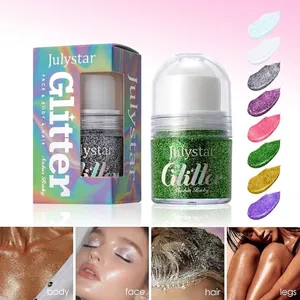 Gel Pailleté à Bille Paillettes Étincelantes Visage Corps Cheveux Gel Maquillage Irisé Scintillant Paillettes Corps Cosmétique pour Fête Festival Femme Beauté