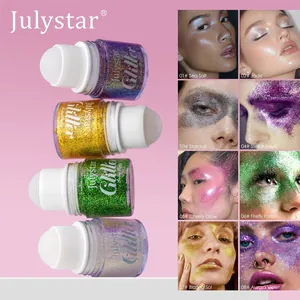 Gel pailleté à bille 8 couleurs pour le maquillage des yeux, du visage et du corps