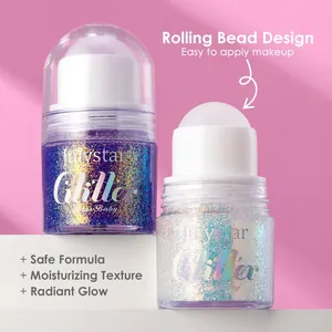 Gel pailleté pour le corps et le visage avec applicateur à bille pour un maquillage facile