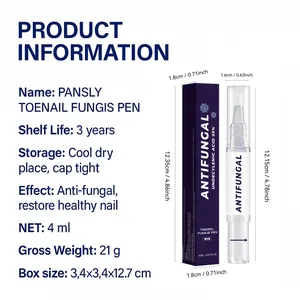 Λεπτομέρειες Pansly πένα για μύκητες νυχιών 4ml με διαστάσεις συσκευασίας προϊόντος