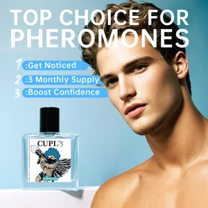 Men's pheromone perfume Cupi Hypnosis bottle featuring male model and marketing labels