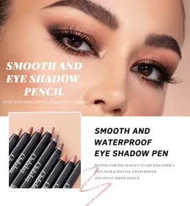 Detailed view of smooth waterproof pearl eyeshadow pens and professional eye makeup look