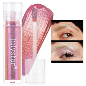 Chameleon liquid eyeshadow swatch and application effect with shimmering multichrome finish