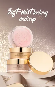 Detail view of Julystar diamond setting powder jars showing fine pink powder texture