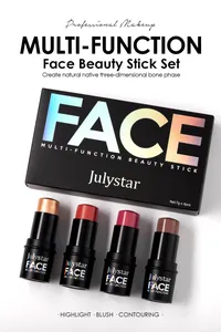 Set de barras de belleza multifuncionales para el rostro con iluminador, rubor y contorno.