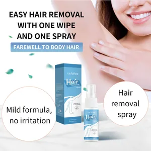 Sauvasine mild hair removal spray 30ml for armpits and legs shown with a smooth model