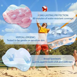 Infographie détaillée du bâton solaire à large spectre imperméable pour peaux sensibles.
