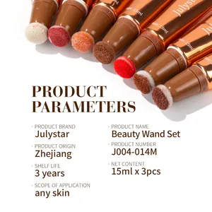 Detailed product parameters of liquid blush wand set with sponge applicators