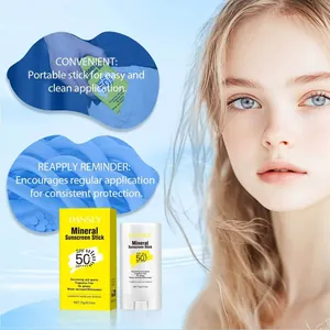 Stick solaire minéral PANSLY SPF 50 détails sur l'application facile et l'emballage portable