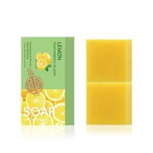 Lot de 2 savons artisanaux à l'huile essentielle de citron naturelle et bio