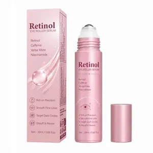 Sérum para el contorno de ojos con retinol para ojeras en frasco rosa de 20ml