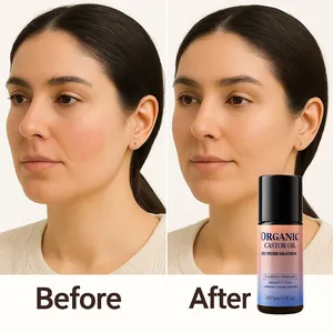 Confronto prima e dopo del roll-on all'olio di ricino biologico per la cura del viso