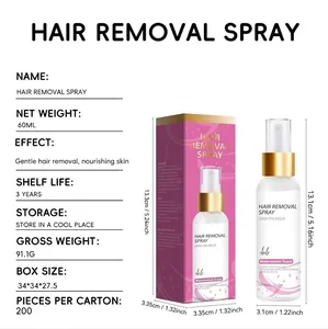 Detailansicht von 60ml Haarentfernungsspray mit Wassermelonenduft und Produktdaten