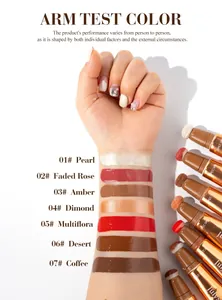 Multifunctional liquid blush and highlighter sticks set with sponge heads, seven shades