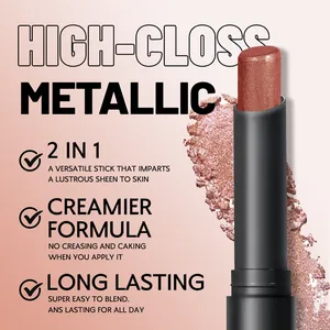 Ombretto in crema metallizzato e brillante per un trucco occhi a lunga durata e lucentezza.