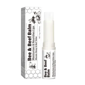 Stick balsamo labbra naturale al miele e grasso di bue con scatola bianca