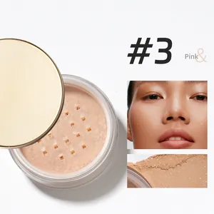 Premium fine loose setting powder in shade #3 Pink with shimmering diamond finish.