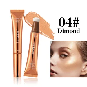 Detailed view of Julystar liquid highlighter wand with sponge tip and shimmer face makeup