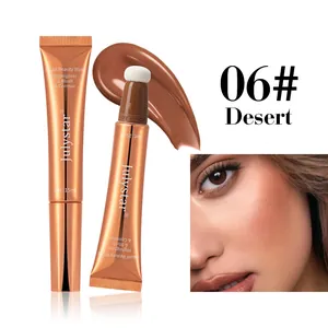 Multifunctional liquid beauty wand for highlighter and blush with a soft sponge applicator