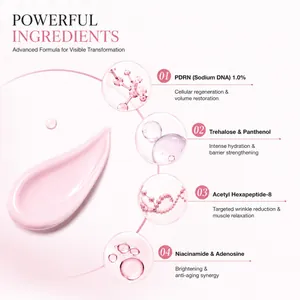 Detailed infographic of PDRN Lifting Cream showing powerful anti-aging ingredients.