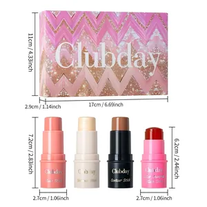Detailed dimension view of the waterproof matte jelly blush and contour stick makeup set