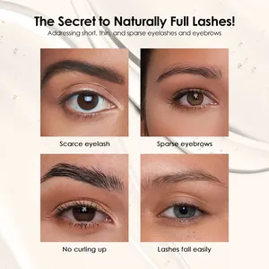 Guía visual que muestra pestañas y cejas cortas y ralas antes del tratamiento