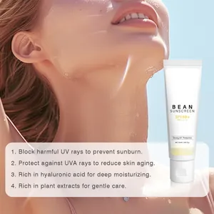 Dettaglio della crema solare Bean SPF50+ con protezione UV e benefici idratanti