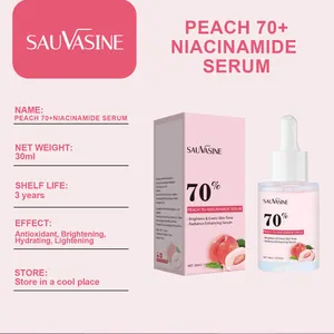 Detailansicht des Peach 70% Niacinamid Serums mit Produktparametern und Funktionen.