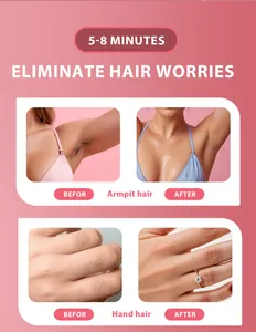 Before and after comparison of hair removal cream results on armpits and hands