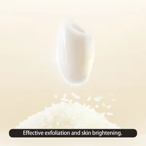 Macro view of rice bran water ampoule texture for effective exfoliation and brightening