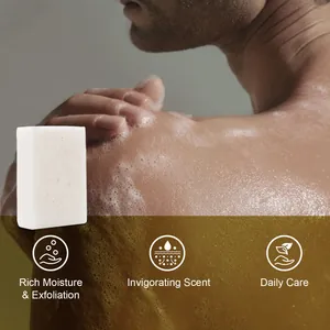 Detailed view of rich exfoliating body soap lather on skin for deep cleansing daily care
