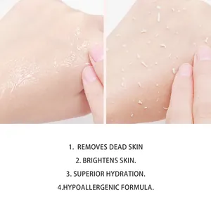 Detailed close-up showing the exfoliating effect of rice bran water ampoule on skin texture