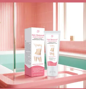 Detail of LANTHOME hair removal cream 80g for women in pink bathroom setting