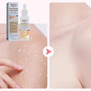 Detail showing Rice Bran Water H and Niacinamide exfoliating serum 60ml before and after effect