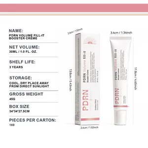 Product specifications and precise dimensions for PDRN Volume Fill-it Booster Creme