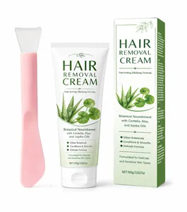 Kit crema depilatoria botanica da 100g con spatola rosa inclusa per una pelle liscia