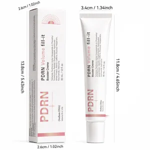 PDRN Volume fill-it Booster Creme 30mL moisturizing cream showing dimensions and packaging box