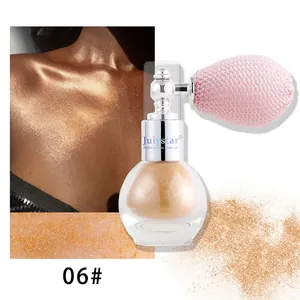 Gros plan sur le spray illuminateur corps n°06 et son flacon atomiseur vintage.