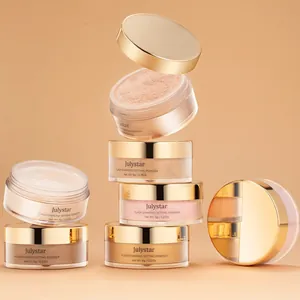 Professional macro view of Julystar flash diamond setting powders in elegant jars