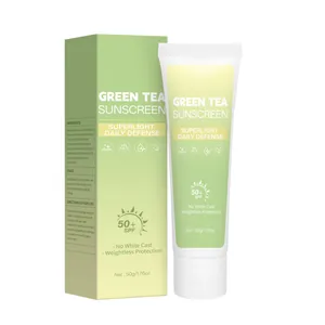 Green Tea Sunscreen SPF 50+ 50g moisturizing daily defense cream with packaging box