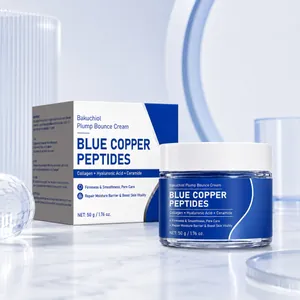 Crème Visage Repulpante aux Peptides de Cuivre Bleu et Bakuchiol Raffermissante Hydratante Anti-Âge Soin du Visage