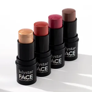 Vista detallada de cuatro barras de maquillaje multifunción en varios tonos brillantes
