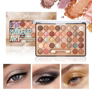 Palette de fards à paupières professionnelle 36 couleurs, finis mats et scintillants