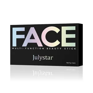 Set de 4 barras de maquillaje multifunción Julystar para el rostro en caja negra.