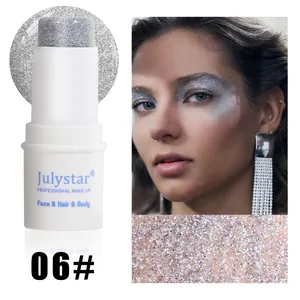 Silver glitter stick for face hair and body makeup in shade 06 from July Star.