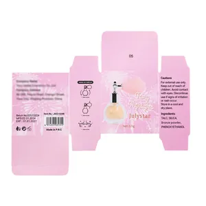 Mise en page détaillée de l'emballage du spray scintillant Julystar Fairy Highlights
