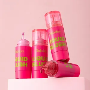 Macro photography of Clubday liquid blush bottles highlighting the dropper applicator