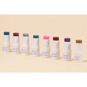 Eight vibrant face and body glitter sticks in various shimmering colors