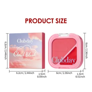 Dimensions de la palette de fard à joues bicolore Clubday design compact de 6cm